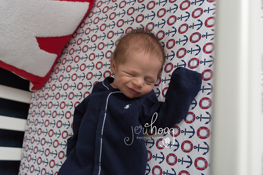 Baby Boy During Newborn At-Home Nursery Session