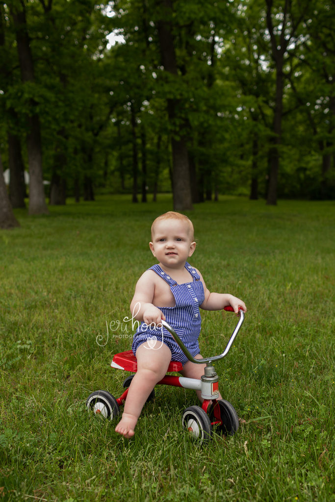 1 year Old Boy on Tricycle